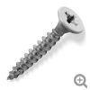 Light grey RAL 7035 coloured top, stainless steel, countersunk, pozi screws.