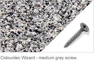 Colourdec Wizard - medium grey screw. Colourdec Wizard - medium grey screw.
