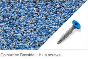 Colourdec Bayside - blue screw. Colourdec Bayside - free blue screws.