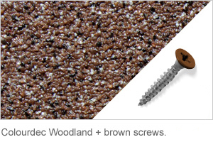 Colourdec Woodland - brown screw. Colourdec Woodland - free brown screws.