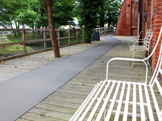 Gritted flat sheets create safe pathways. Gritted flat sheets create safe pathways.